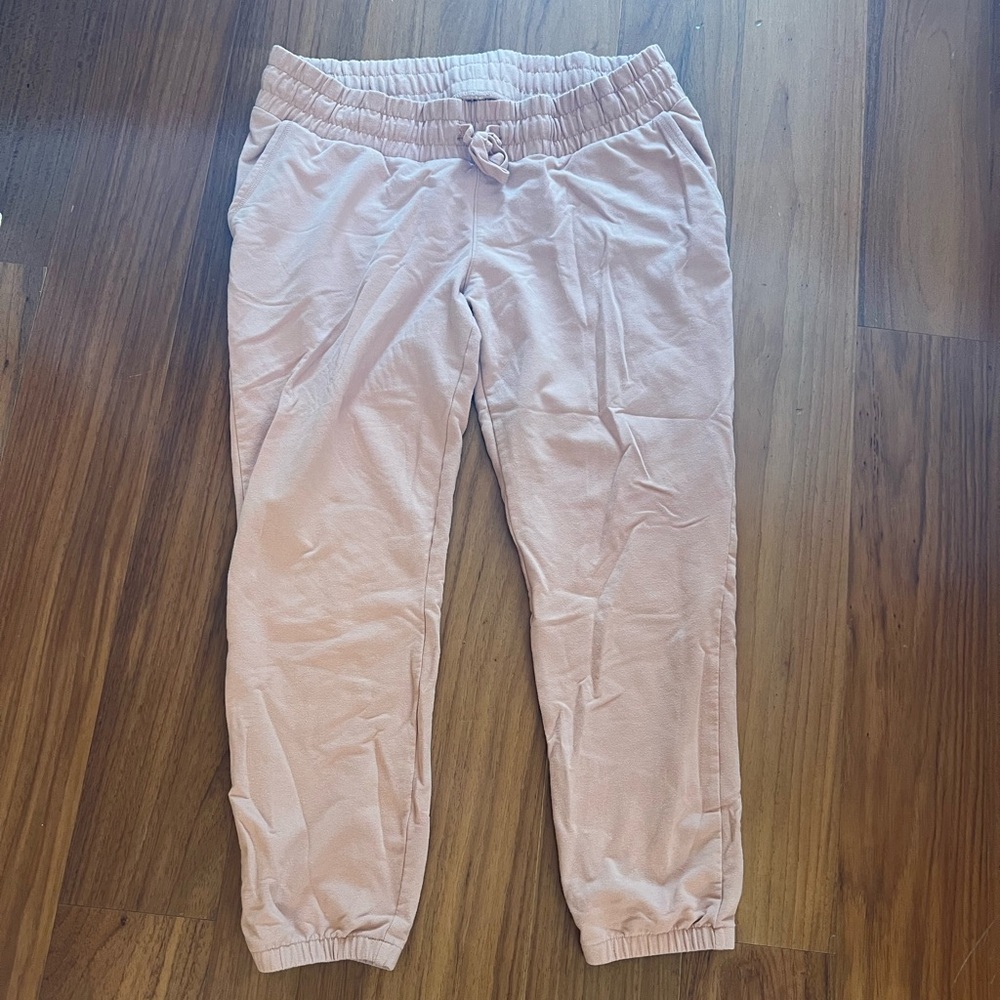 Isabel peach maternity jogger sweatpants with pockets - medium